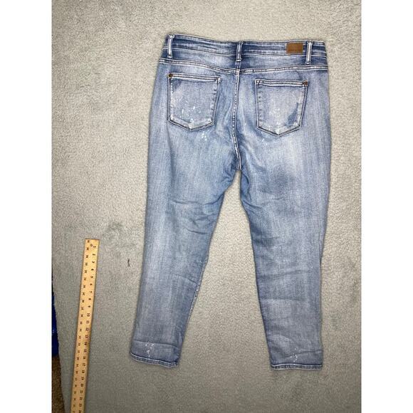 Judy Blue womens 15/32 boyfriend fit distressed denim jeans faded casual - Picture 3 of 7